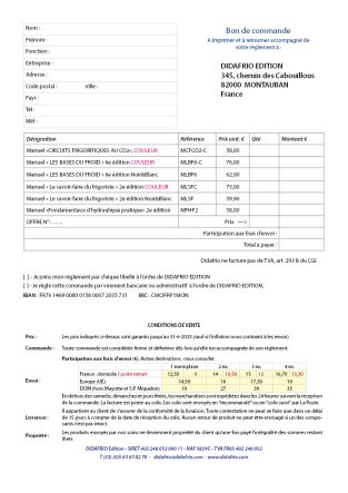 Tarif DIDAFRIO